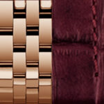 9-link bracelet gold + croco burgundy